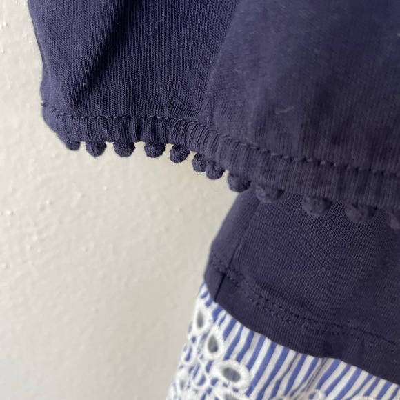 Boden Size 12 Navy Blue Broderie Eyelet Overlay Shirt size 12 - Picture 3 of 9